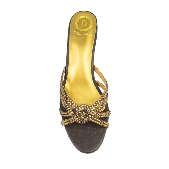 Nawal Weekend-ready Brown Pencil Heel Sandals