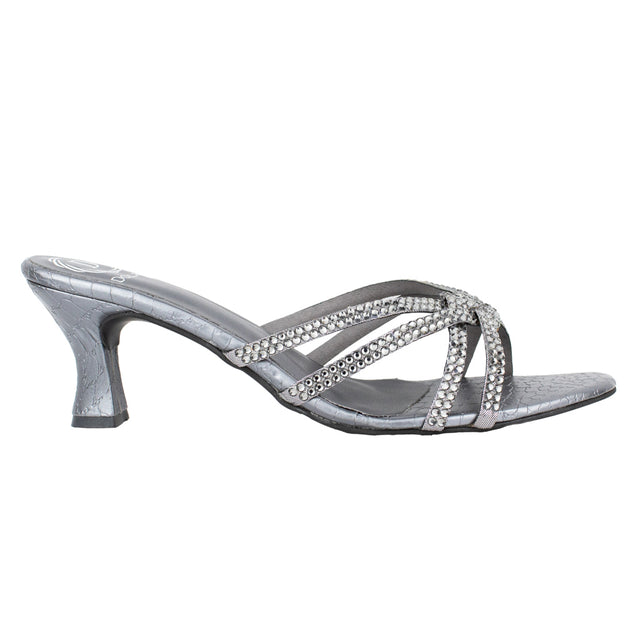 Nawal Sophisticated Grey Pencil Heel Sandals