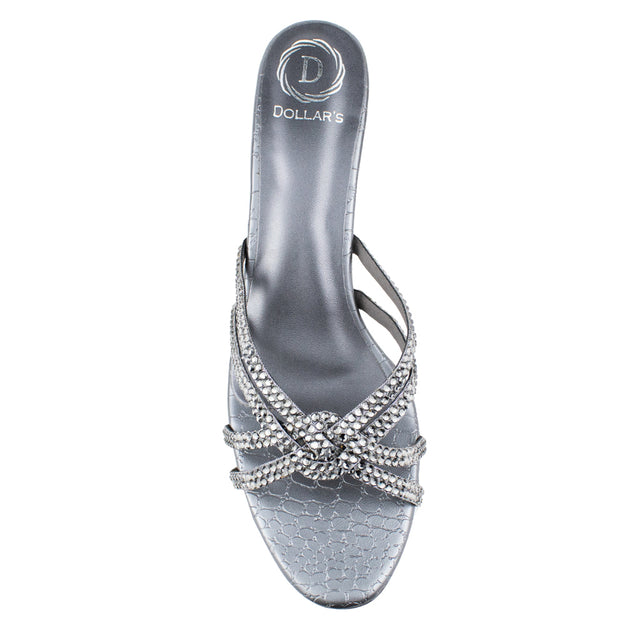 Nawal Sophisticated Grey Pencil Heel Sandals