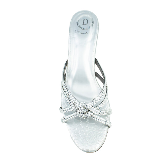 Nawal Glamorous Silver Pencil Heel Sandals