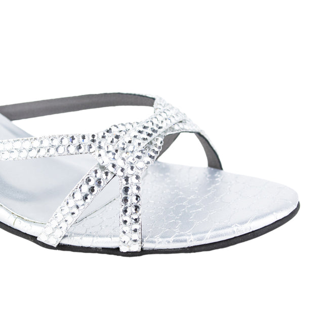Edgy Silver Pencil Heel Sandals