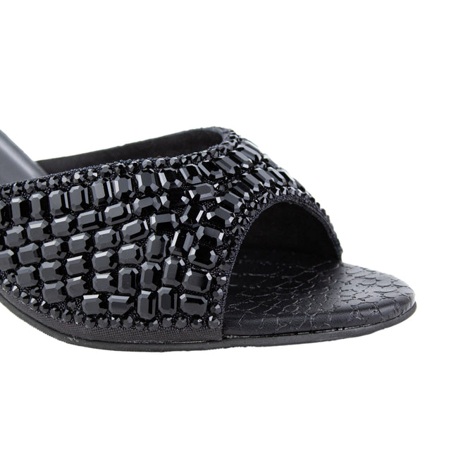Haya Edgy Black Pencil Heel Sandals