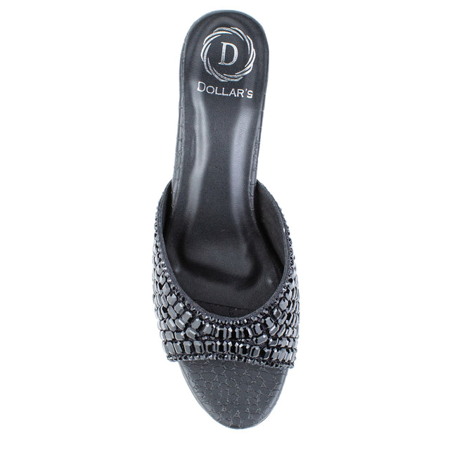 Haya Edgy Black Pencil Heel Sandals