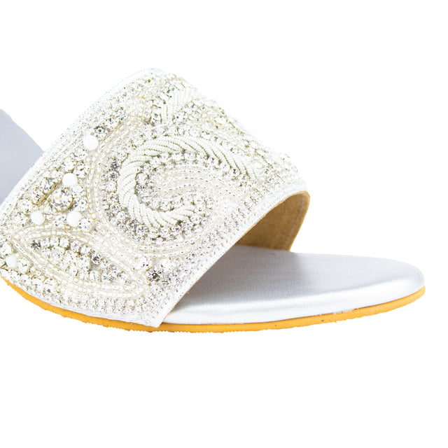 Sophisticated Silver Pencil Heel Sandals