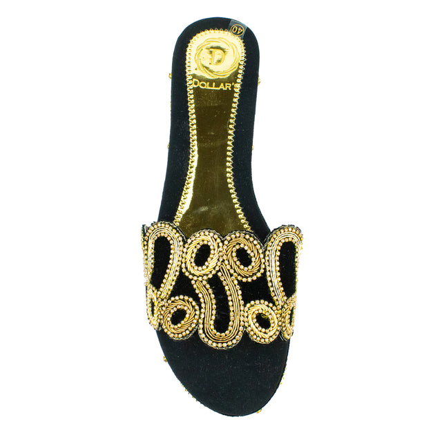 Handcrafted Gold Wedge Sandals