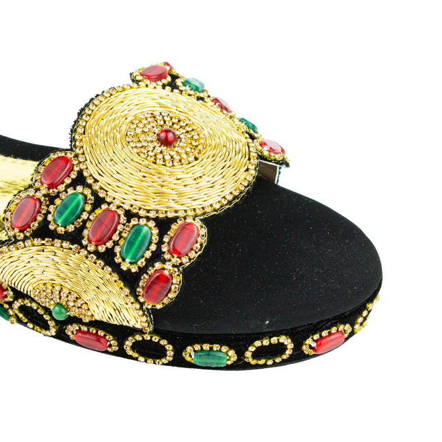 Handcrafted Gold Wedge Sandals