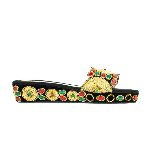 Handcrafted Gold Wedge Sandals