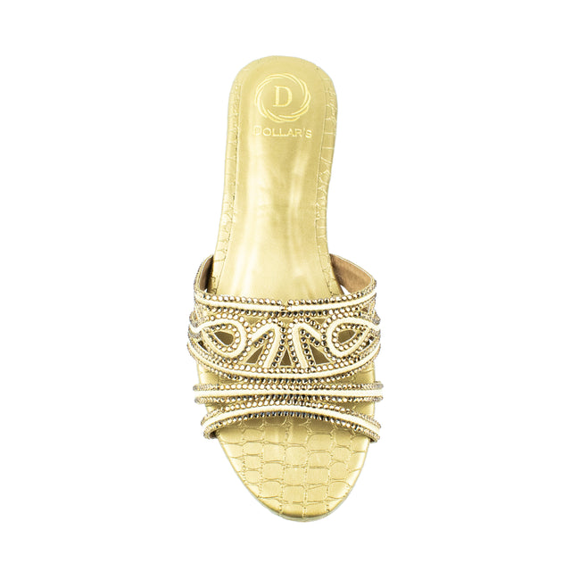 Afrah Classic Bronze Flat Slippers