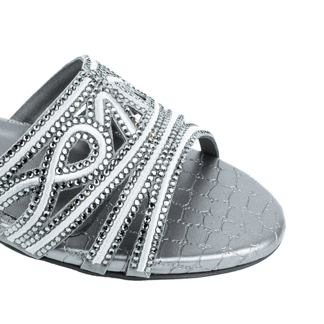Afrah Classic Grey Flat Slippers