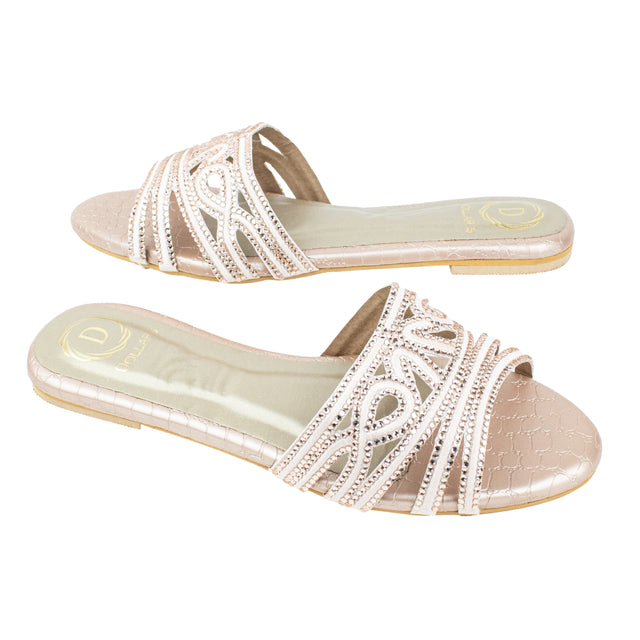 Afrah Polished Rose Flat Slippers