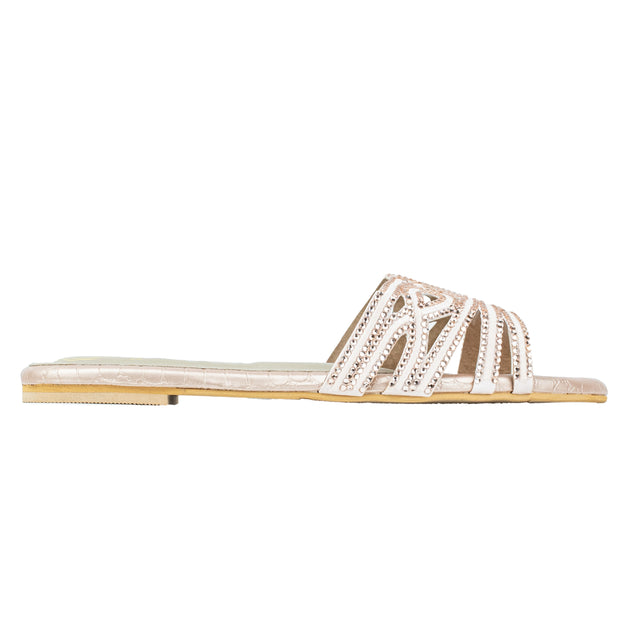 Afrah Polished Rose Flat Slippers