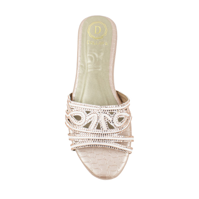 Afrah Polished Rose Flat Slippers