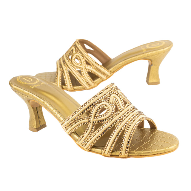 Afrah Iconic-fit Bronze Pencil Heel Sandals