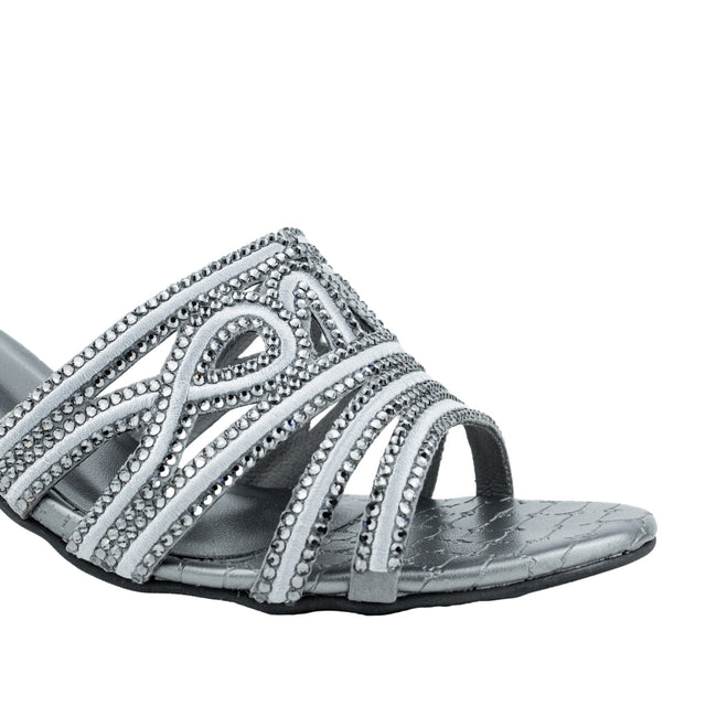 Afrah Sleek-modern Grey Pencil Heel Sandals