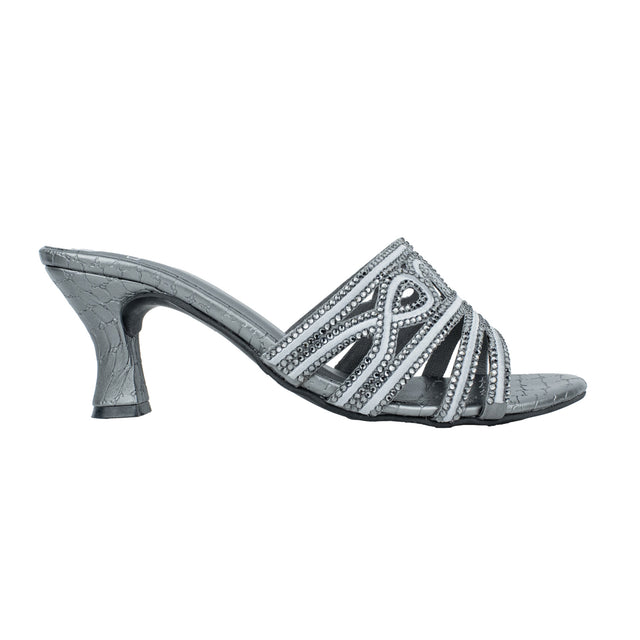 Afrah Sleek-modern Grey Pencil Heel Sandals