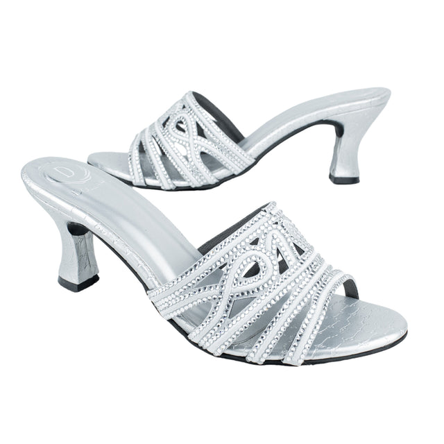 Afrah Refined Silver Pencil Heel Sandals