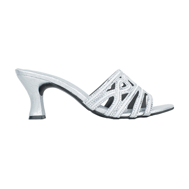 Afrah Refined Silver Pencil Heel Sandals