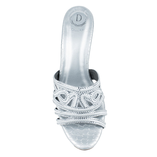 Afrah Refined Silver Pencil Heel Sandals