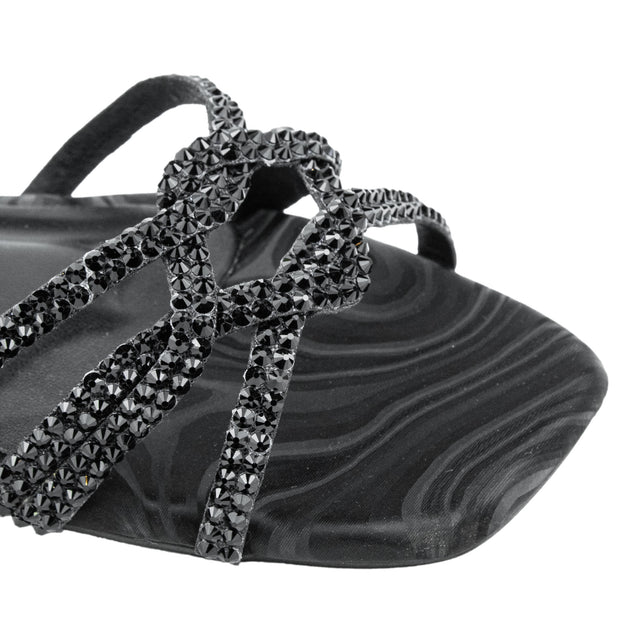 Bella Enchanting Black Flat Slippers