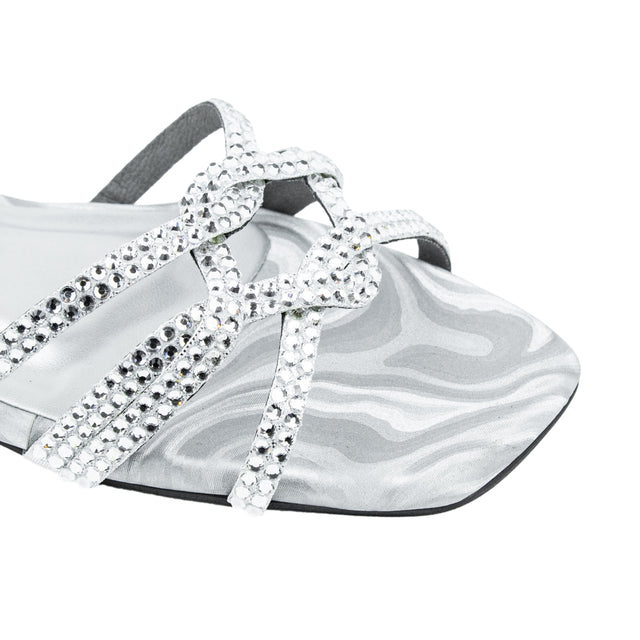 Bella Modern Silver Flat Slippers
