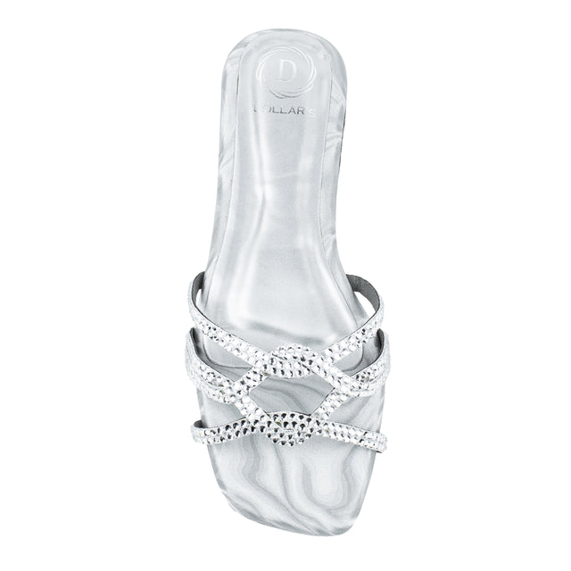 Bella Modern Silver Flat Slippers