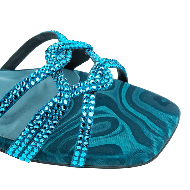 Bella Bold Teal Flat Slippers