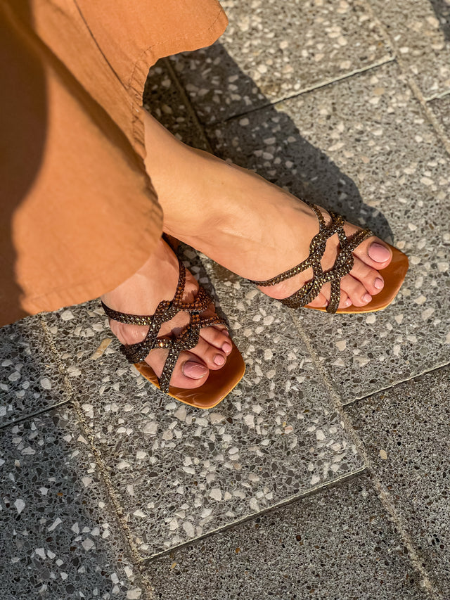 Bella Timeless Brown Block Heel Sandals