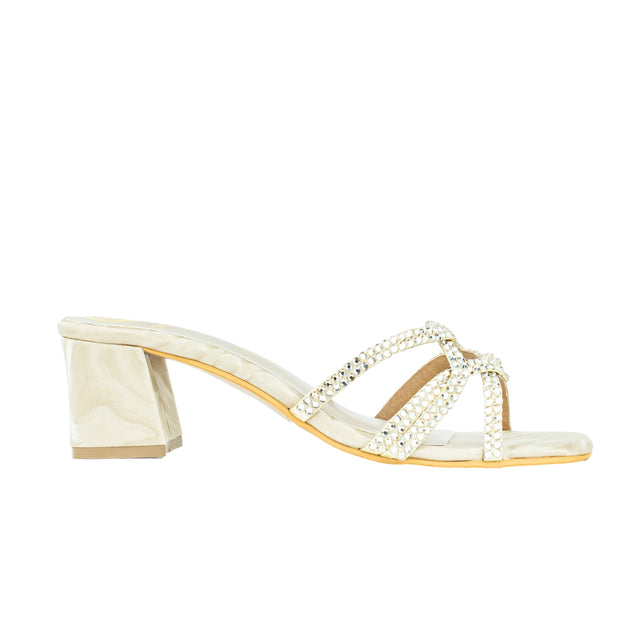 Bella Modern Nude Block Heel Sandals