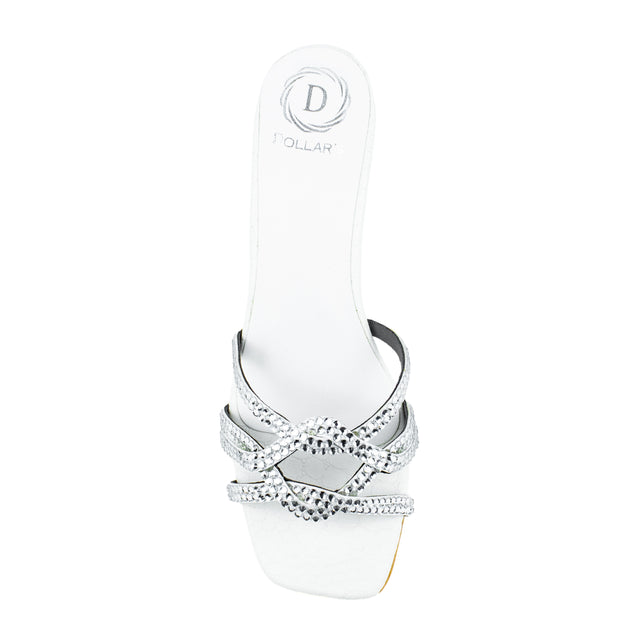 Bella Opulent White Block Heel Sandals