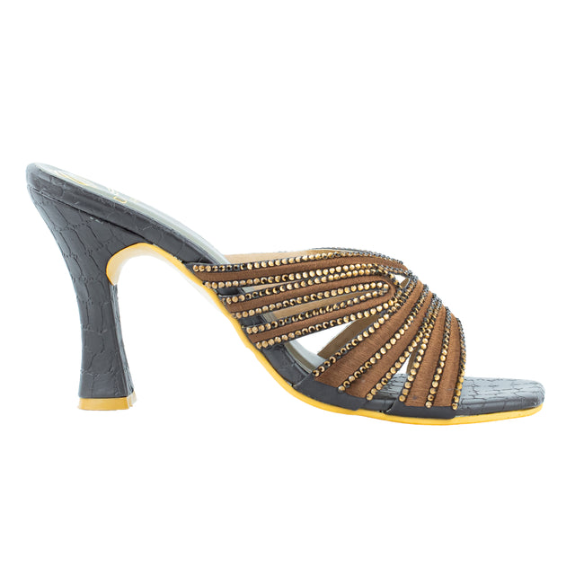 Nora Sleek Brown High Heel Sandals