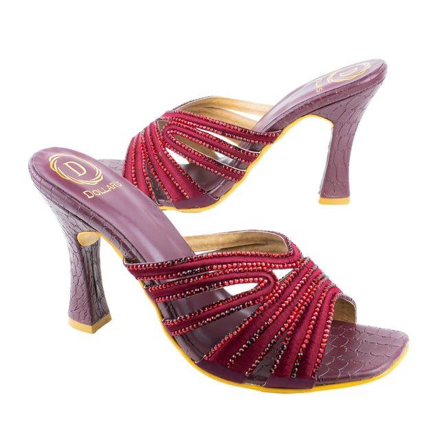 Nora Iconic-fit Maroon High Heel Sandals