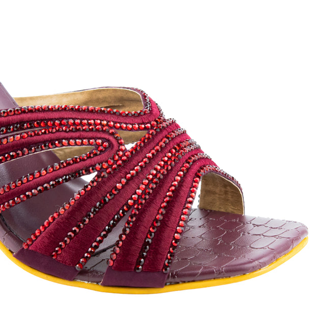 Nora Iconic-fit Maroon High Heel Sandals