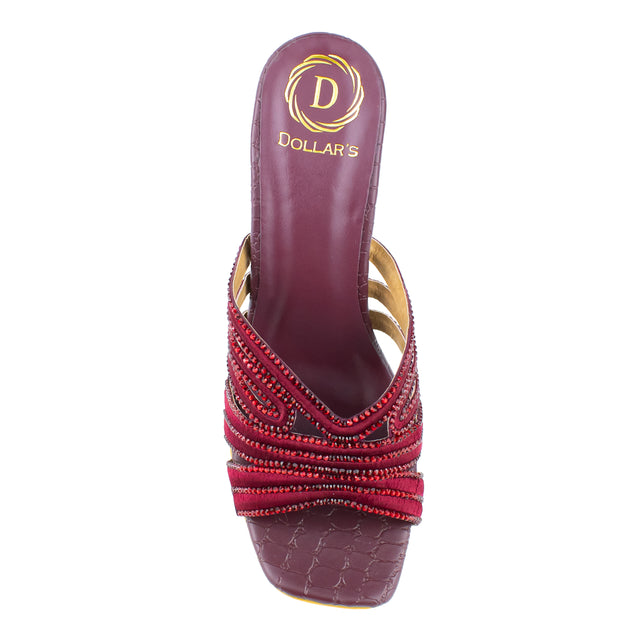 Nora Iconic-fit Maroon High Heel Sandals