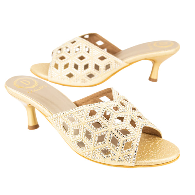 Minimalist Gold Pencil Heel Sandals