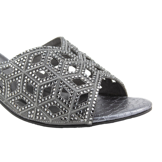 Luxurious Grey Pencil Heel Sandals