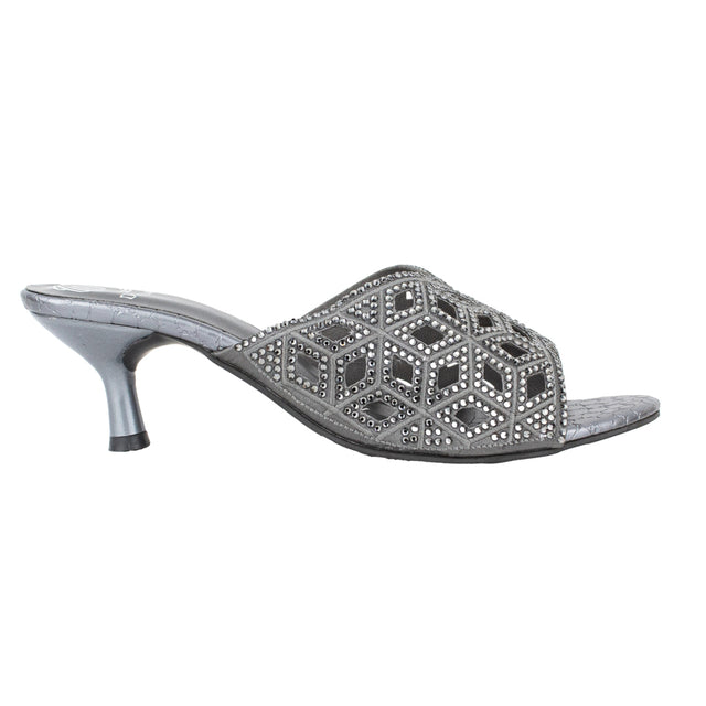 Luxurious Grey Pencil Heel Sandals
