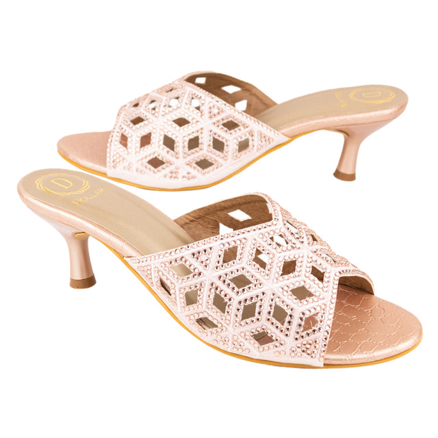 Refined Rose Pencil Heel Sandals