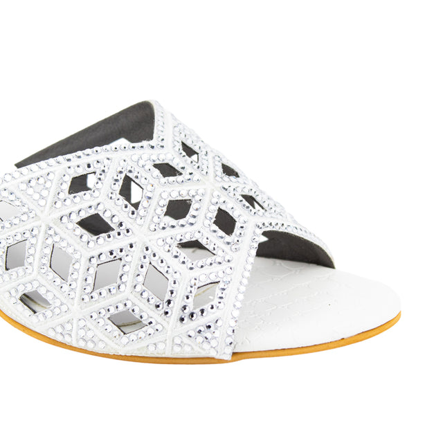 Stylish White Pencil Heel Sandals