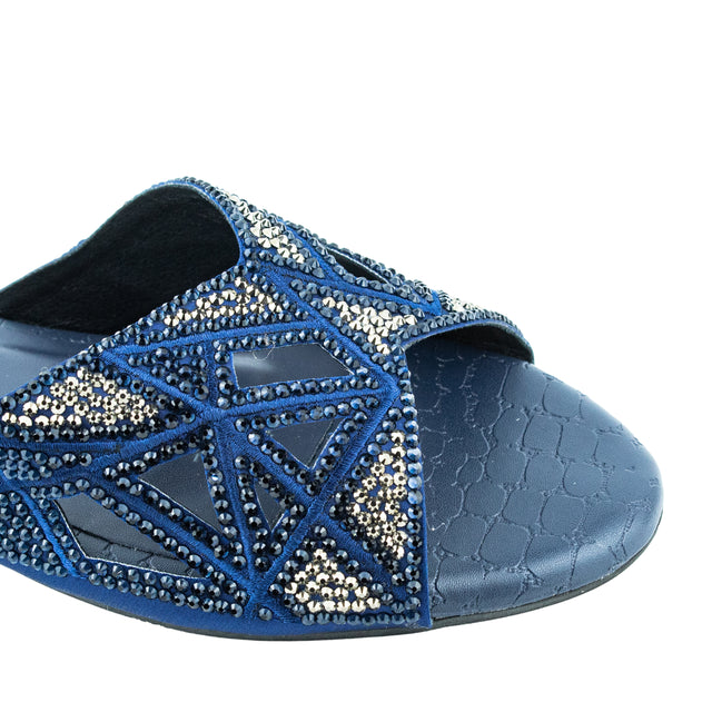 Refined Navy Blue Flat Slippers