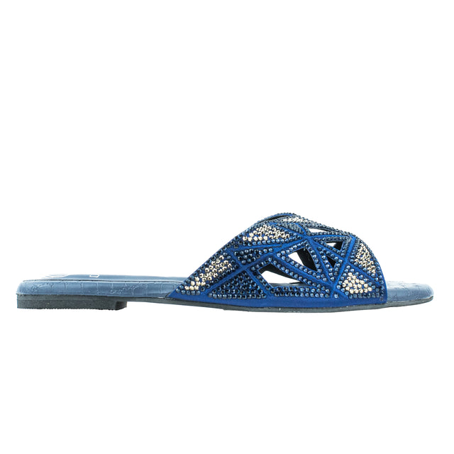 Refined Navy Blue Flat Slippers