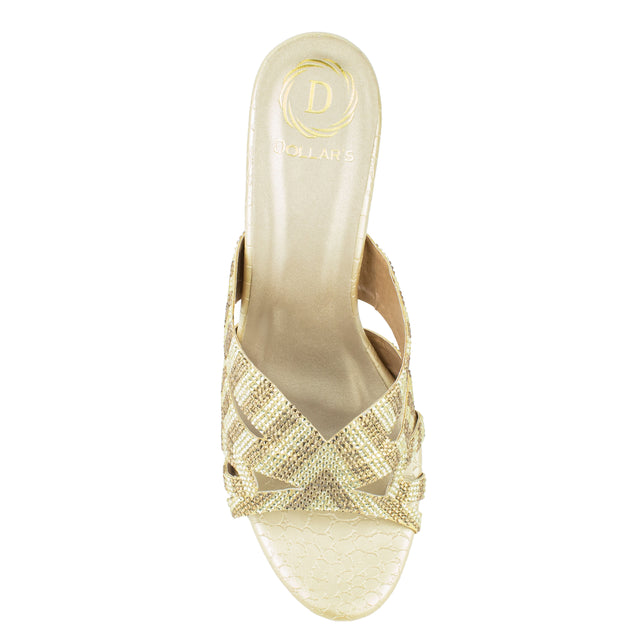 Trendy Gold High Heel Sandals