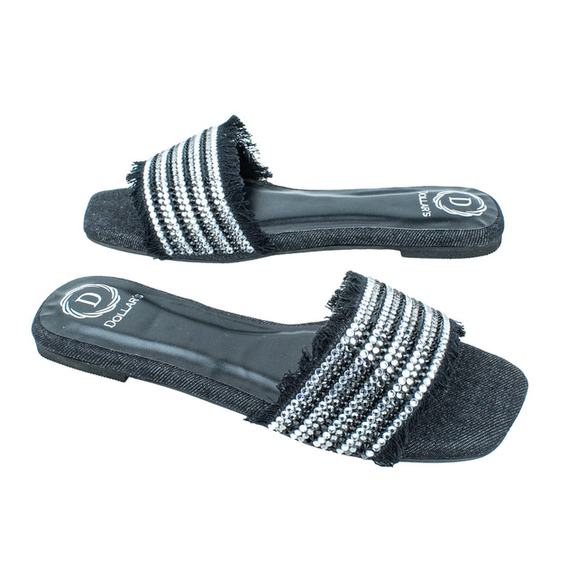 Luxe Black Flat Slippers