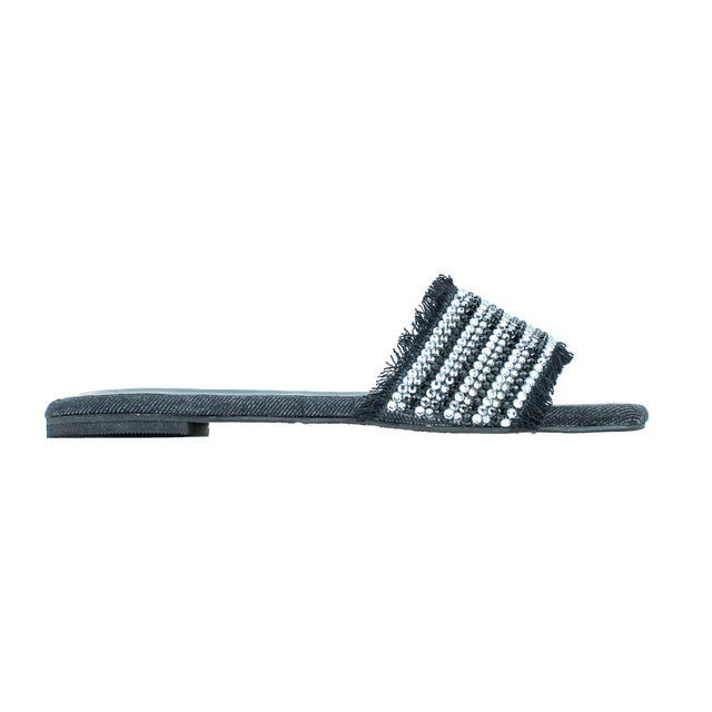 Luxe Black Flat Slippers