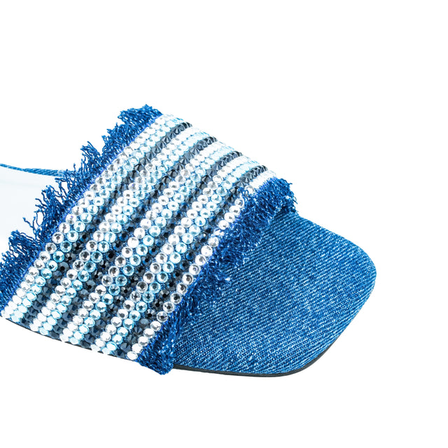 Glamorous Blue Flat Slippers