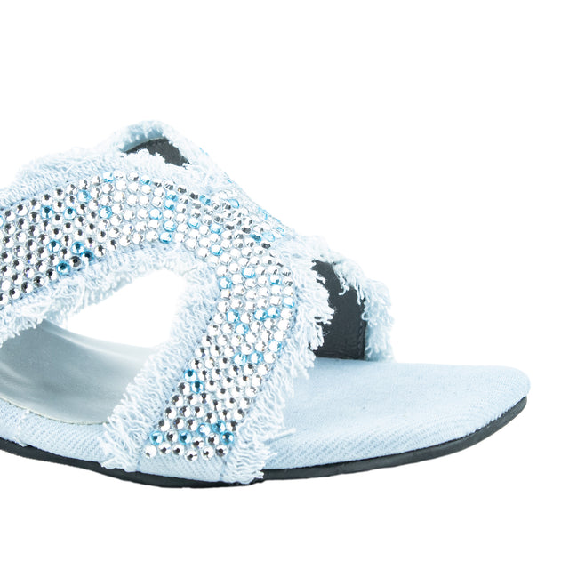 Modern Baby Blue Pencil Heel Sandals