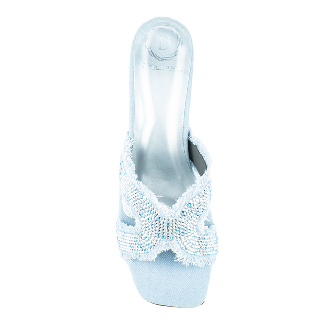 Modern Baby Blue Pencil Heel Sandals
