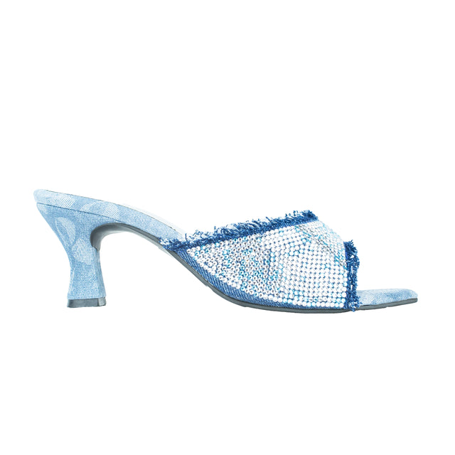 Stylish Blue Pencil Heel Sandals