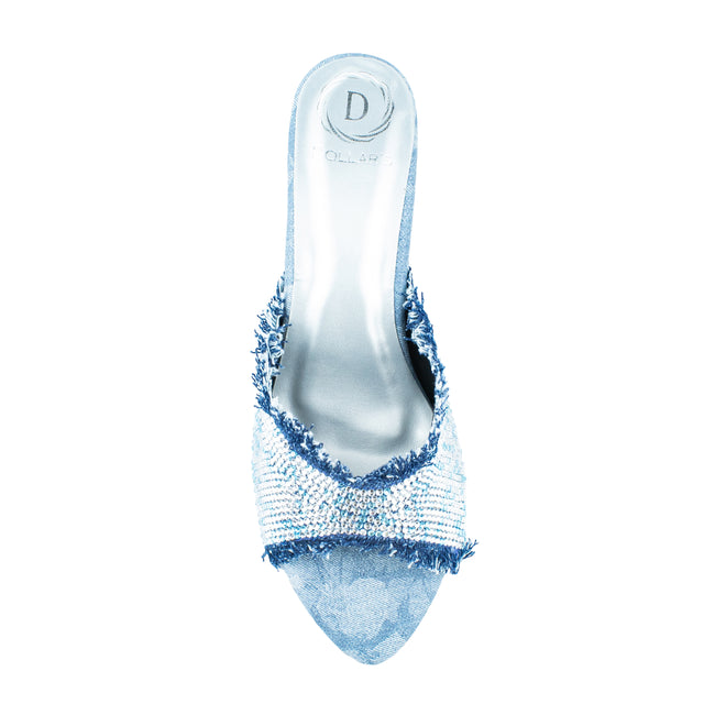 Stylish Blue Pencil Heel Sandals