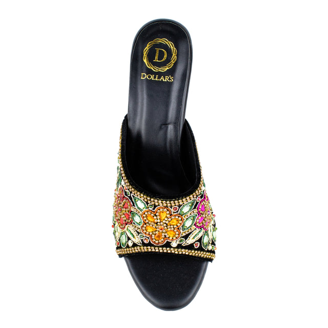 Elevated Gold Multi Pencil Heel Sandals