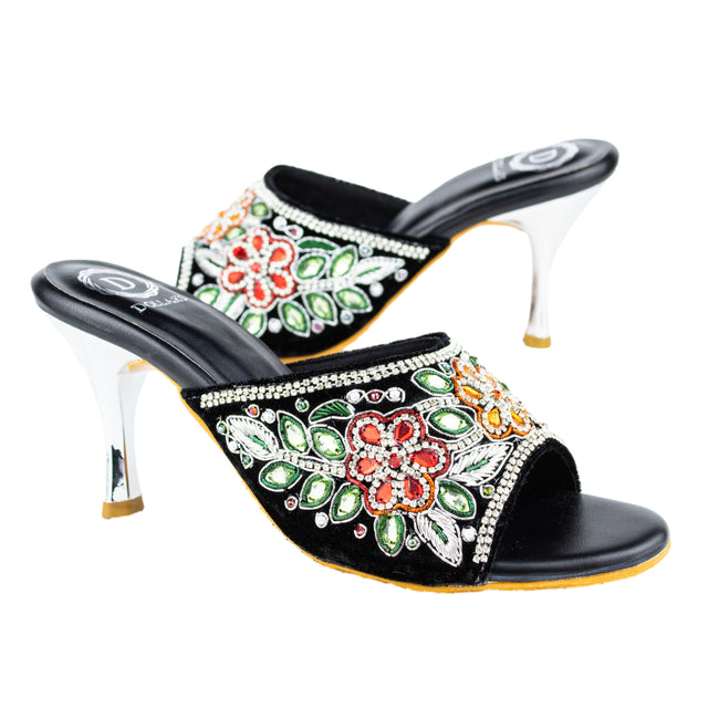 Sleek-modern Silver Multi Pencil Heel Sandals